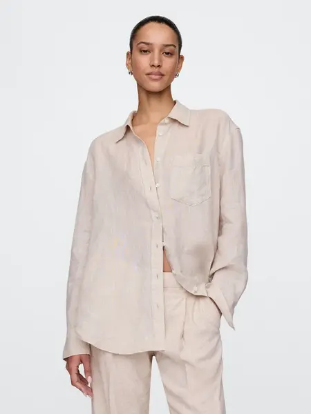 GAP Lněná oversize košile Big Shirt - Dámské