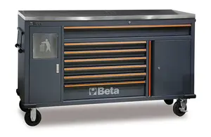Pojízdná skříň, 7 zásuvkek a nerezová pracovní deska pro sestavu C45PRO - Beta Tools