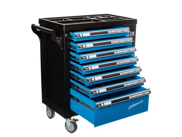 Dílenský vozík, 7 zásuvek, sada nářadí 258 ks - MAR-POL