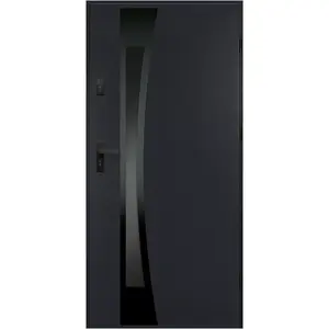 Vchodové dveře Asteria 90 P antracit černá inox/grafitová