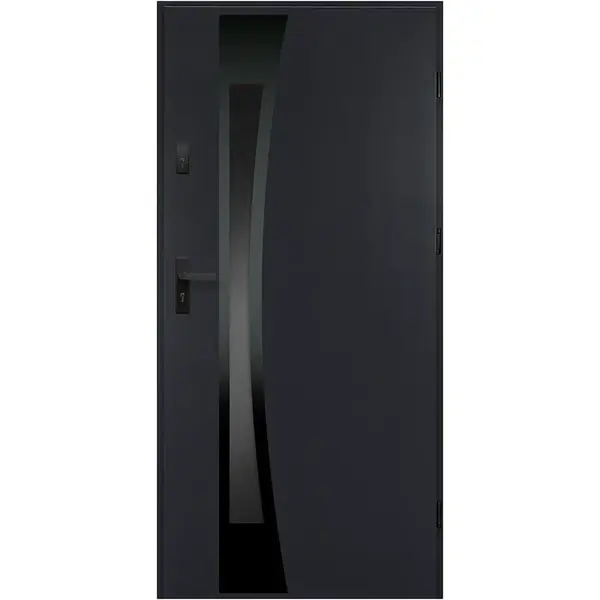 Vchodové dveře Asteria 90 P antracit černá inox/grafitová