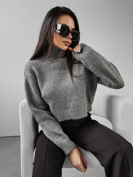 Grey turtleneck LEILA 2023 OLAVOGA