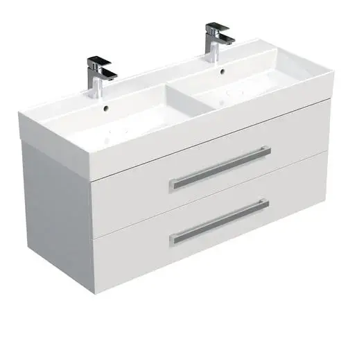 Kúpeľňová skrinka s umývadlom SAT Cube Way 120x53x46 cm biely lesk CUBE461202BISAT