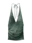 Pull&Bear Top  zelená / smaragdová / tmavozelená