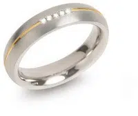 Boccia Titanium Pozlacený titanový snubní prsten s diamanty 0130-04 61 mm