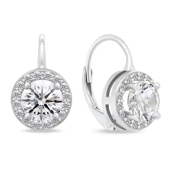 Brilio Silver Třpytivé stříbrné náušnice se zirkony EA913W