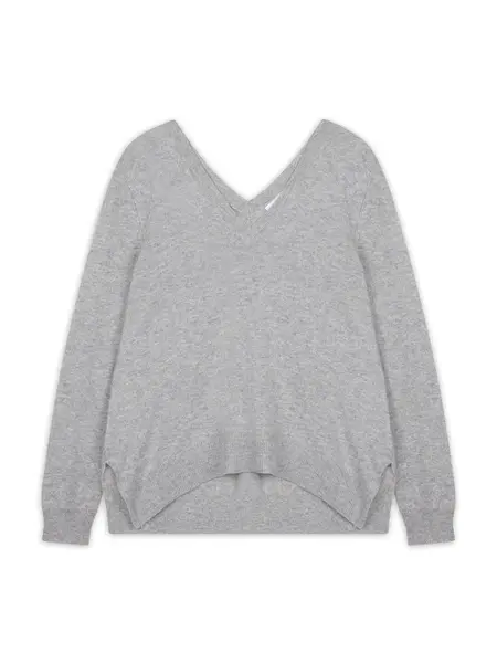 JUST CASHMERE Sveter 'Opal'  sivá melírovaná