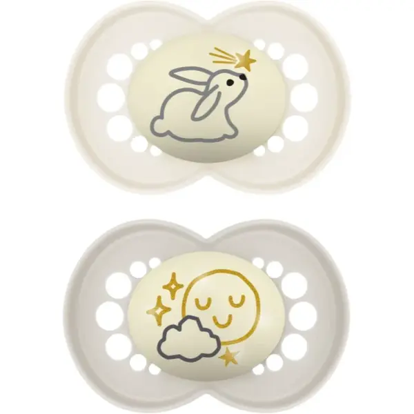 MAM Original Night 16m+ dudlík Grey/ Beige 2 ks