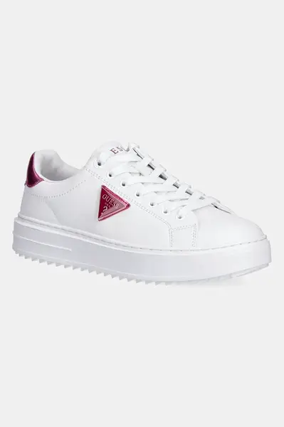 Kožené sneakers boty Guess DENESA12 bílá barva, FLJD12 LEA12