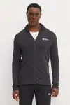 Sportovní mikina Jack Wolfskin Kolbenberg šedá barva, A63964