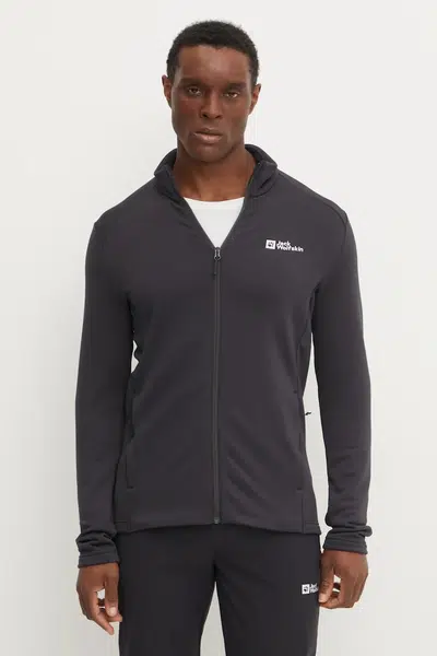 Sportovní mikina Jack Wolfskin Kolbenberg šedá barva, A63964