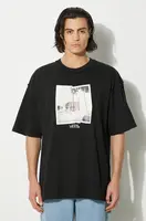 Bavlněné tričko Vans Premium Classics LX Broadway černá barva, s potiskem, VN000HQ8BLK1