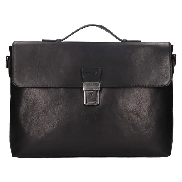 Pánska kožená aktovka Lagen Persi - čierna