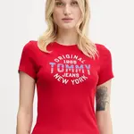 Tričko Tommy Jeans dámské, červená barva, DW0DW21421