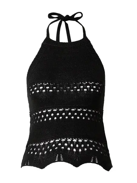 Urban Classics Vyšívaný top  čierna