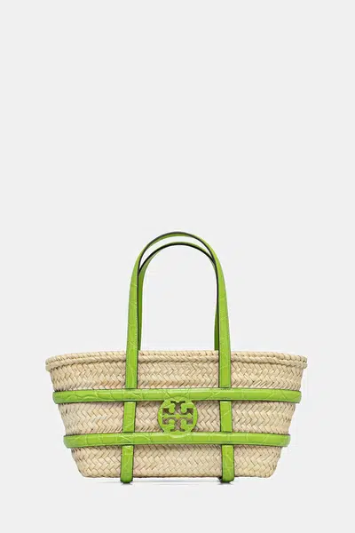 Rafiová kabelka Tory Burch Ella Straw béžová barva, 169396-300