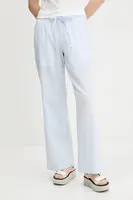 Bavlněné kalhoty Hollister Co. dámské, modrá barva, high waist, KI356-5063