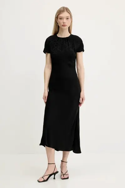 Šaty HUGO Kamindi-1 černá barva, maxi, 50542304