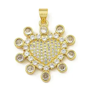 Rack Plating Brass Pave Cubic Zirconia Pendants