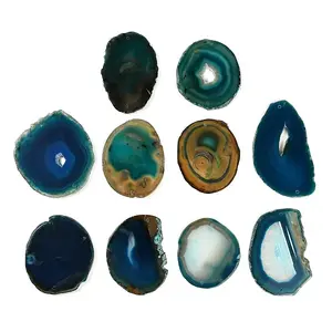 Natural Agate Nuggets Slice Links Connector Charms