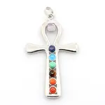 Vintage Chakra Jewelry Brass Gemstone Pendants