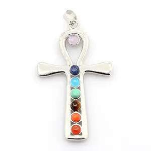 Vintage Chakra Jewelry Brass Gemstone Pendants