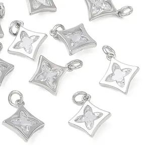 Brass Clear Cubic Zirconia Pendants