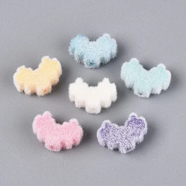 Flocking Opaque Acrylic Heart Beads