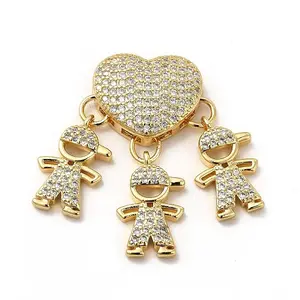 Rack Plating Brass Micro Pave Cubic Zirconia Pendants