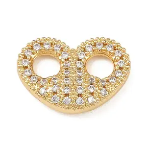 Brass Micro Pave Clear Cubic Zirconia Links Connector Charms