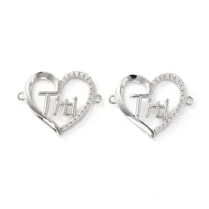 Brass Micro Pave Clear Cubic Zirconia Links