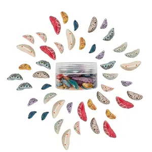 Dyed Natural Shell Half Moon Beads