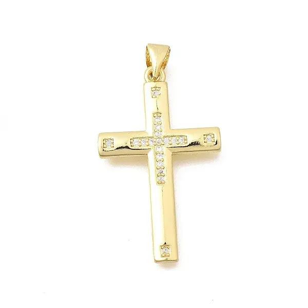 Brass Micro Pave Clear Cubic Zirconia Pendants