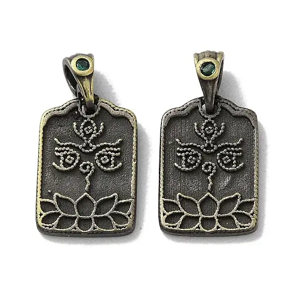 Brass Pave Clear Cubic Zirconia Pendants