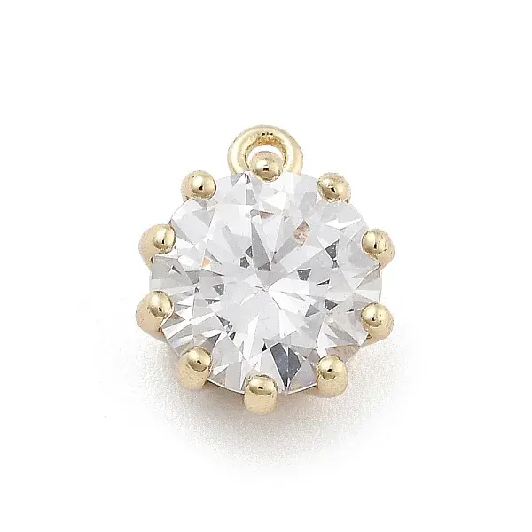 Brass Micro Pave Cubic Zirconia Pendants