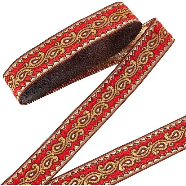 Ethnic Embroidery Polyester Flat Ribbons