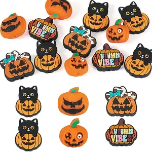 12Pcs 6 Styles Halloween Theme Silicone Focal Beads