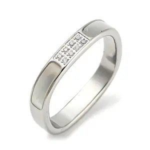 304 Stainless Steel Rectangle Finger Ring