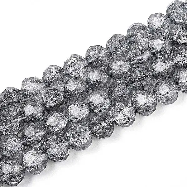 Transparent Crackle Glass Beads Strands