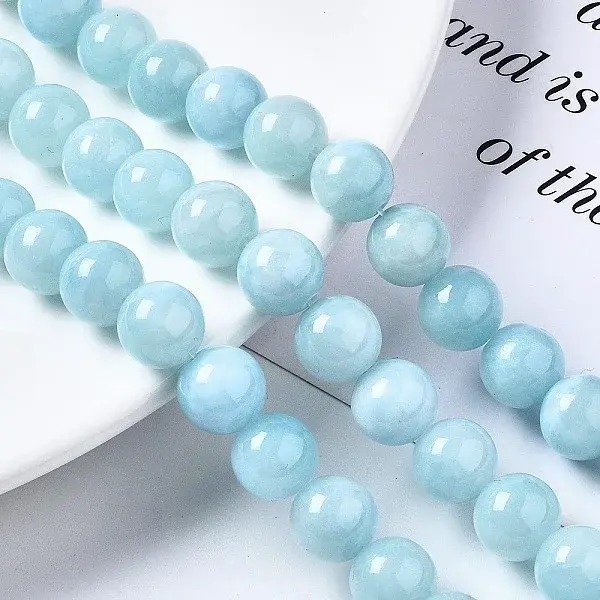 Natural Dyed Yellow Jade Gemstone Bead Strands