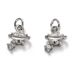 Brass Micro Pave Cubic Zirconia Charms