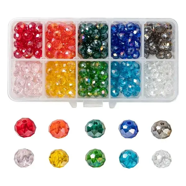 10 Colors Electroplate Glass Beads