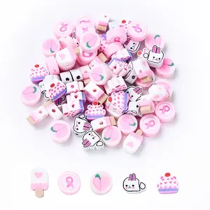 35Pcs 5 Styles Handmade Polymer Clay Beads