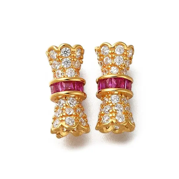 925 Sterling Silver Micro Pave Cubic Zirconia Screw Clasps