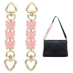 2Pcs Butterfly Alloy Enamel Purse Strap Extender