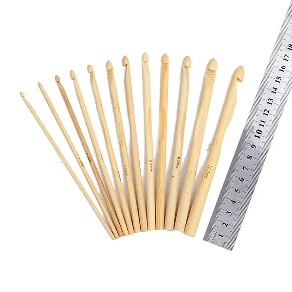12Pcs Carbonized Bamboo Knitting Needles
