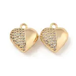 Brass Micro Pave Clear Cubic Zirconia Charms