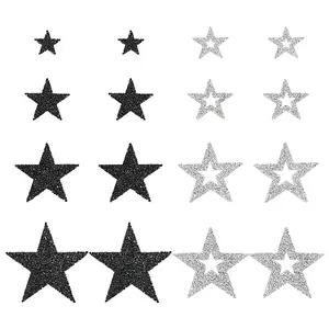 8 Styles Star Hotfix Resin Rhinestone Iron on Patches