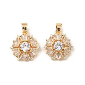 Brass & Clear Cubic Zirconia Pendants