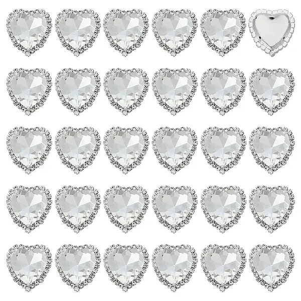 30Pcs Brass with Glass Sew on Rhinestone